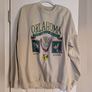 Oklahoma Graphic Beige Sweatshirt